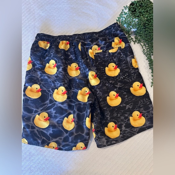 Men’s NEFF Rubber Ducky Swim Trunks Black Medium - Picture 3 of 7